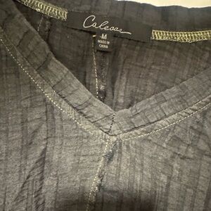 Black V-Neck Women's Blouse - Medium